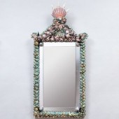 VINTAGE SHELL ENCRUSTED WOOD F