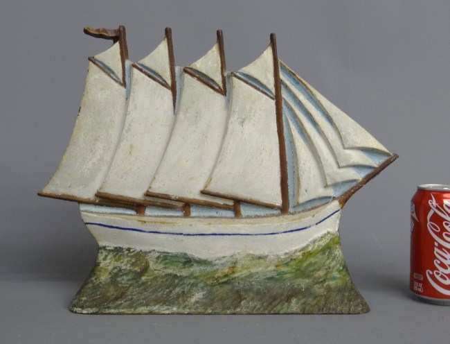 Vintage ship doorstop. 15'' W 11