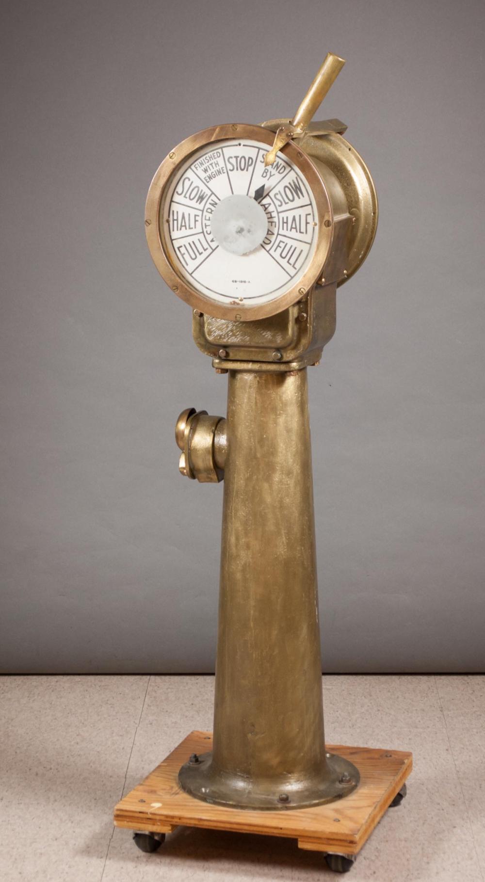 VINTAGE SHIP'S BRASS TELEGRAPH,