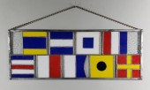 VINTAGE SIGNAL FLAG LEADED GLA
