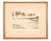 VINTAGE SIGNED COLOR ETCHING T