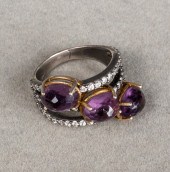 VINTAGE SILVER AMETHYST & CUBI