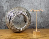 VINTAGE SILVER BANGLE AND EARR