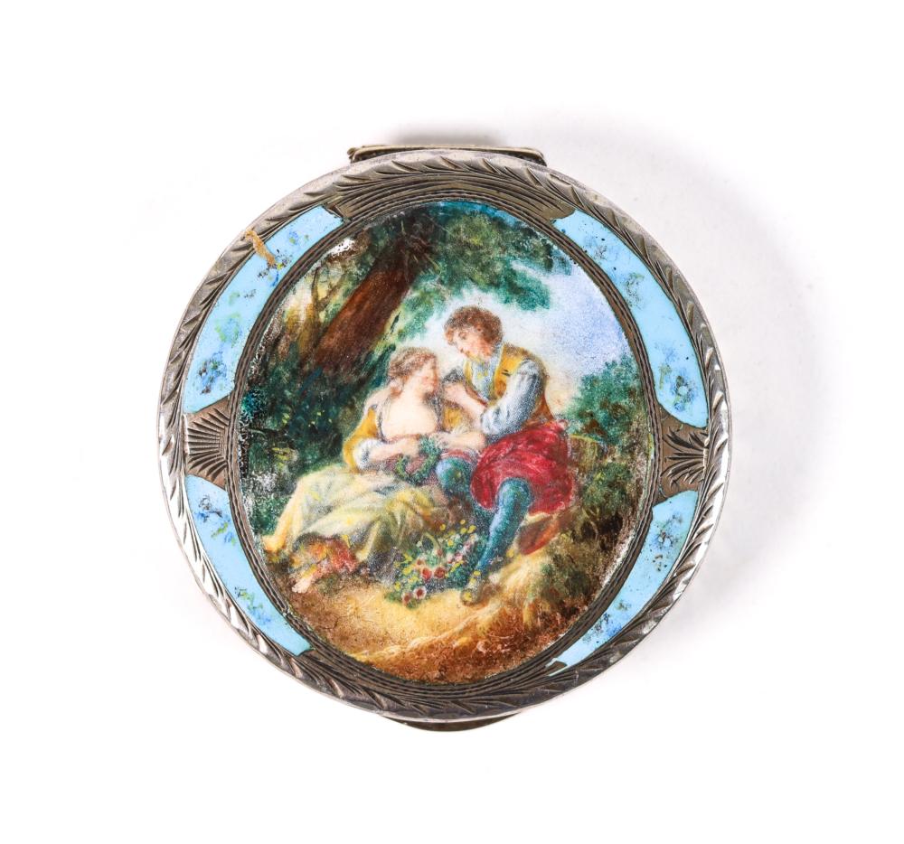 VINTAGE SILVER & ENAMEL POWDER