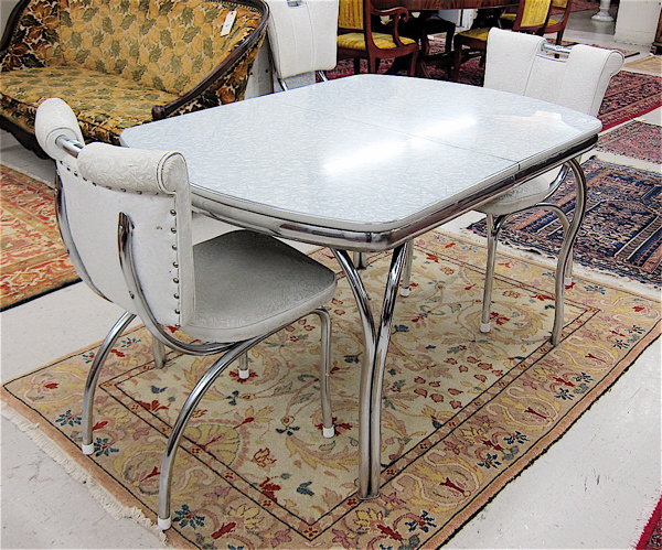 VINTAGE SILVER-GRAY FORMICA AND
