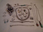 VINTAGE SILVER JEWELRYLot of a