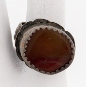 VINTAGE SILVER OVAL CARNELIAN