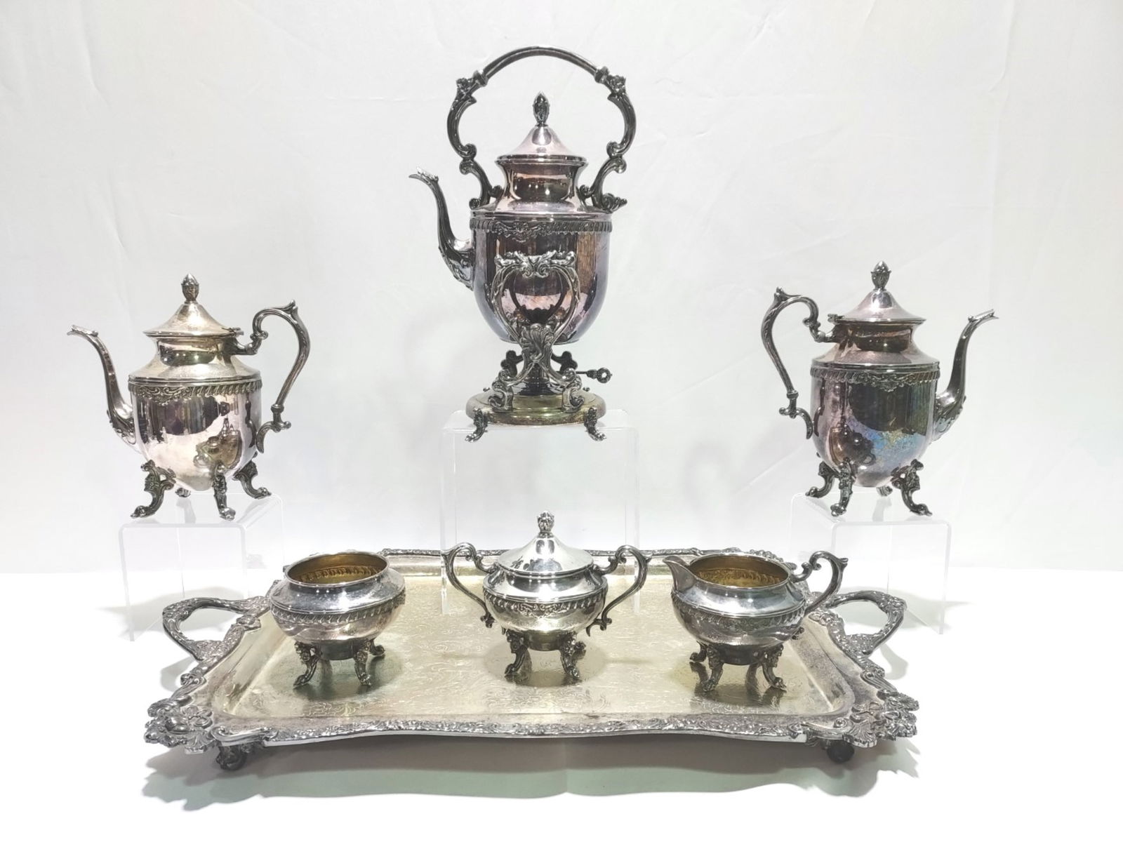 VINTAGE SILVER PLATED SEVEN PIECE