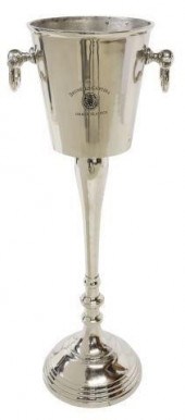 VINTAGE SILVER-TONE METAL WINE