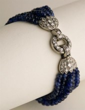 VINTAGE SIX STRAND SAPPHIRE BE