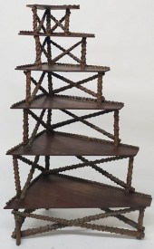 VINTAGE SIX TIER FOLK ART BRAN