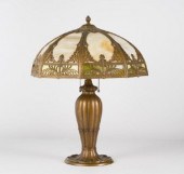 VINTAGE SLAG GLASS TABLE LAMPA