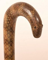 VINTAGE SNAKE SKIN CANE.Vintag