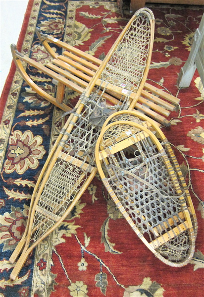 VINTAGE SNOWSHOES AND SLED