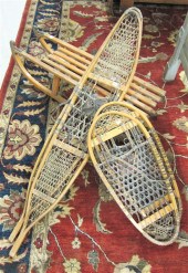 VINTAGE SNOWSHOES AND SLED inc