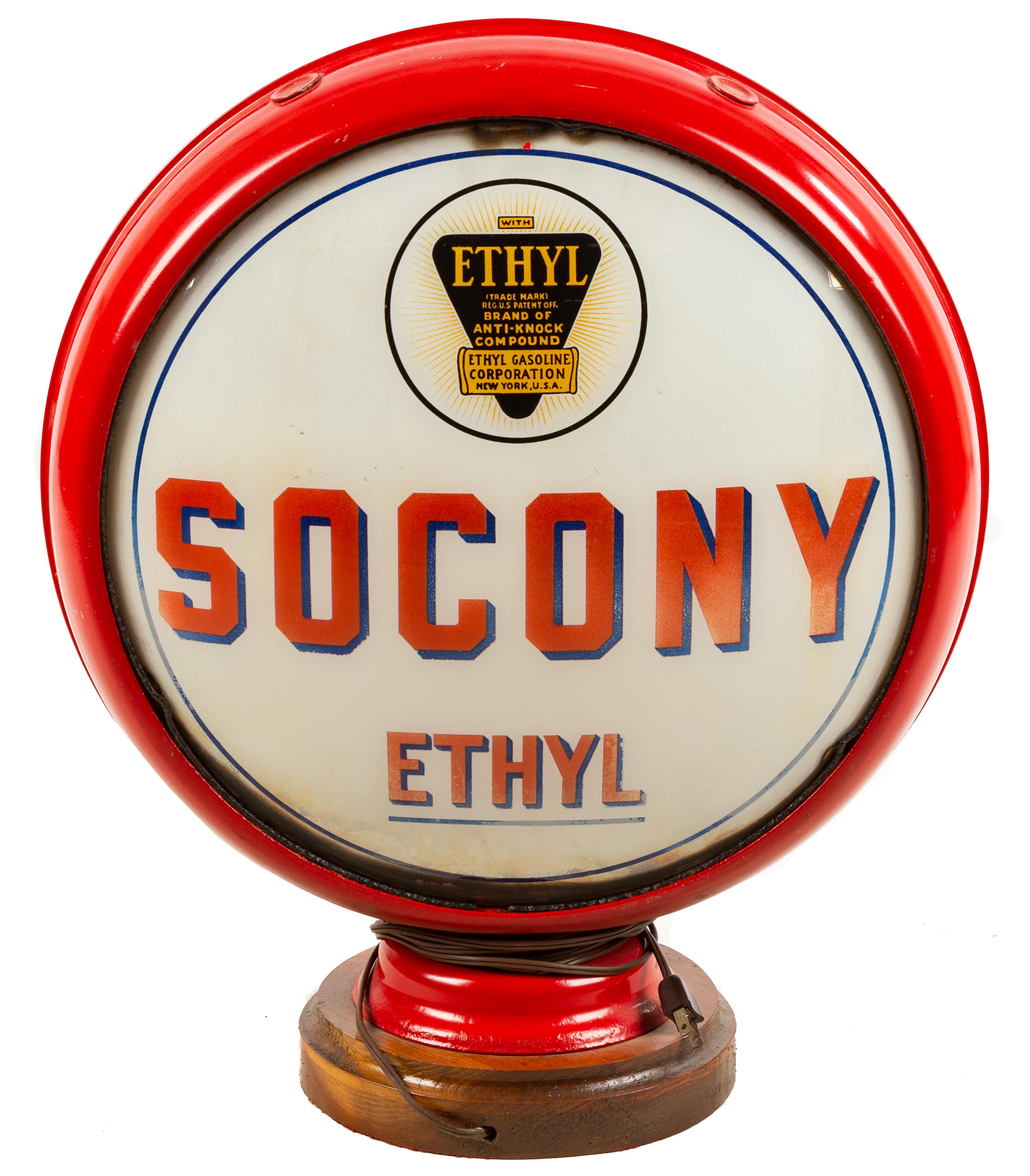 VINTAGE SOCONY GASOLINE GLOBE