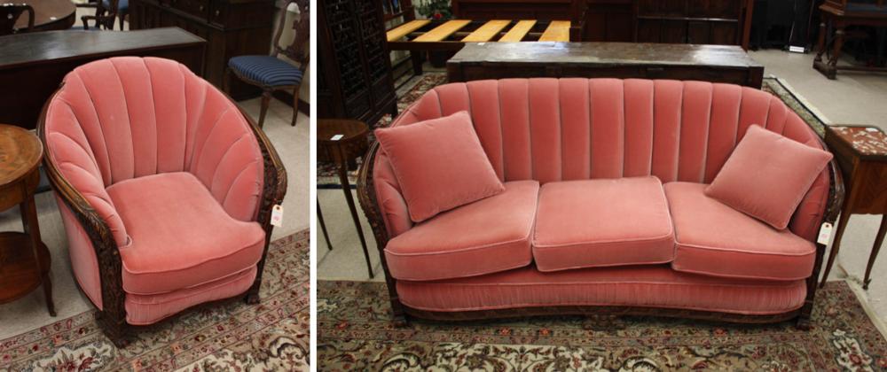 VINTAGE SOFA AND ARMCHAIR