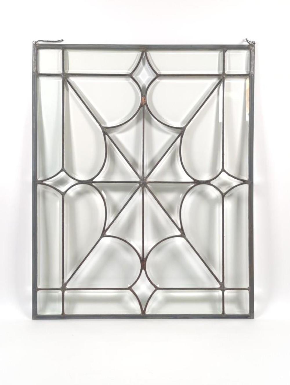 VINTAGE SPIDER WEB BEVELED LEADED