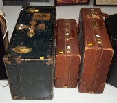 VINTAGE STEAMER TRUNK & 2 PCS.