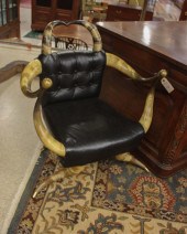 VINTAGE STEER HORN AND BLACK L