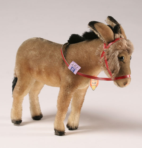 Vintage Steiff toy; large donkey