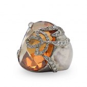 VINTAGE STERLING AND DIAMOND R
