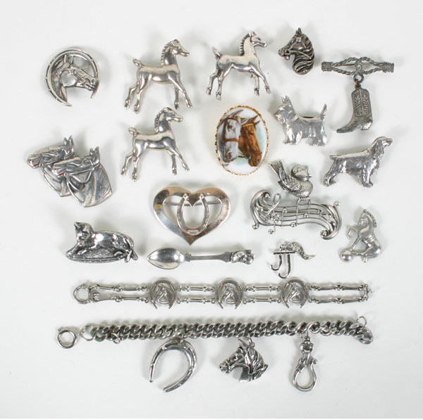 Vintage sterling and silver figural