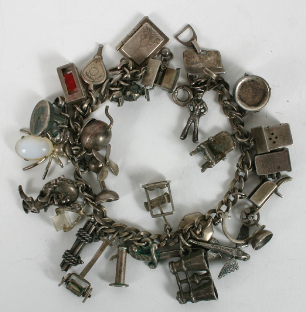 Vintage sterling charm bracelet