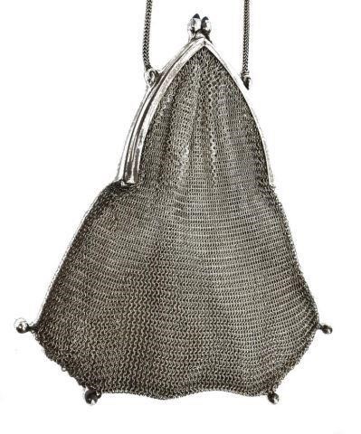 VINTAGE STERLING SILVER MESH COIN