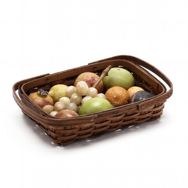 VINTAGE STONE FRUIT IN A BASKET (13