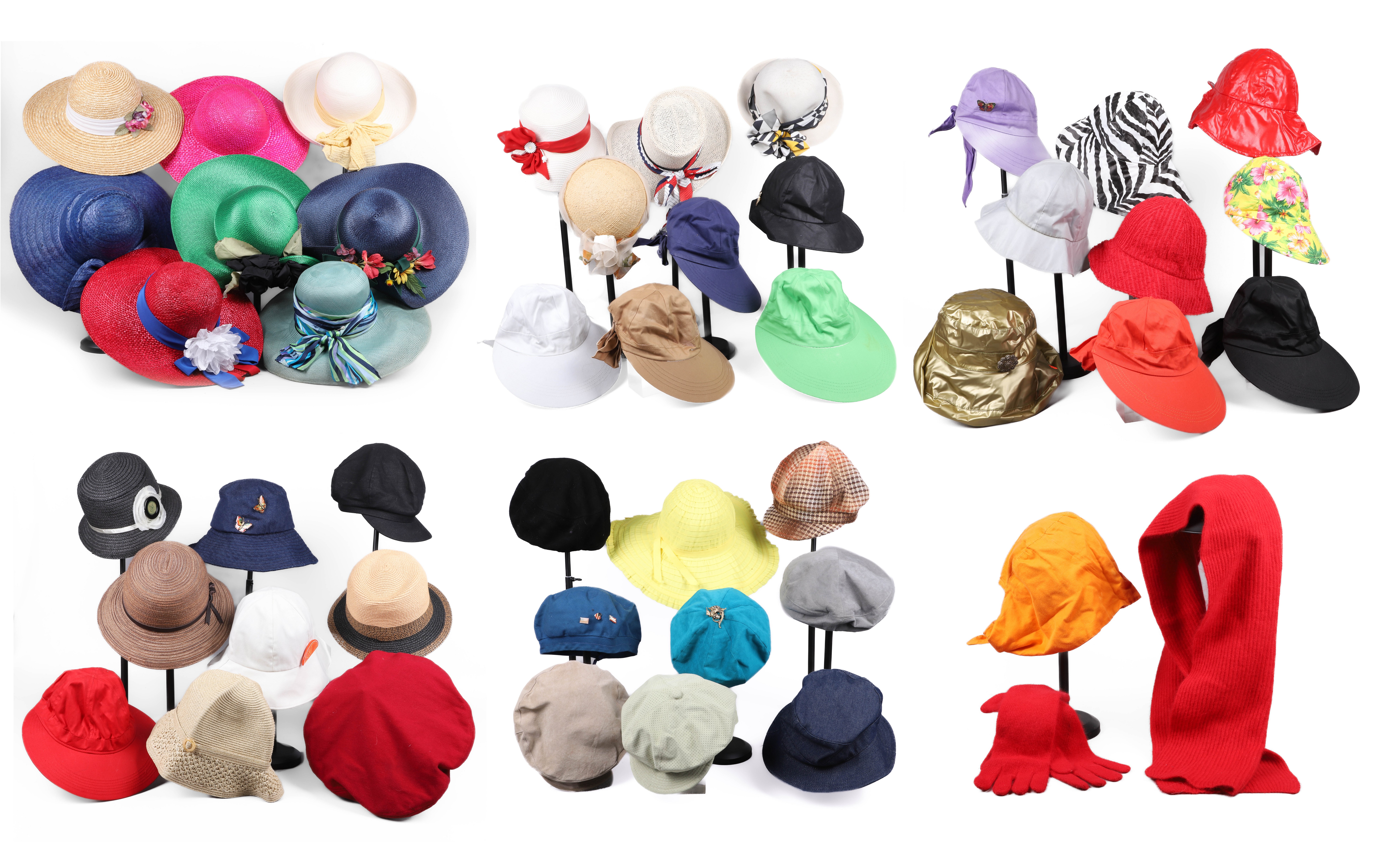 Vintage sunhats including many