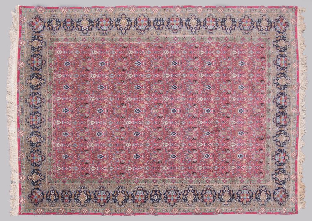 VINTAGE TABRIZ HAND KNOTTED WOOL