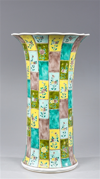 Vintage tall trumpet form vase in