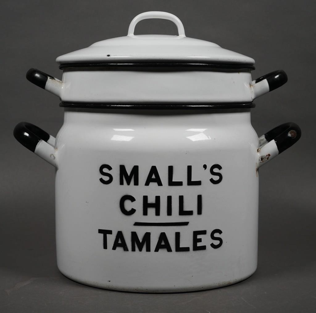 VINTAGE TAMALES ENAMEL DOUBLE