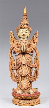 Vintage Thai carved wood gilde