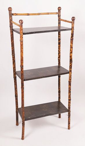 VINTAGE THREE TIER BAMBOO SHELF