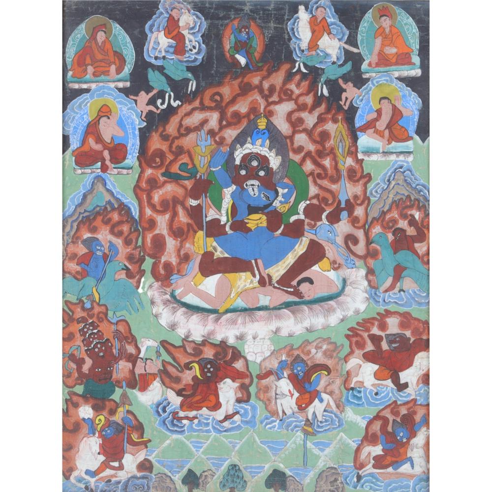 VINTAGE TIBETAN THANGKA BUDDHIST