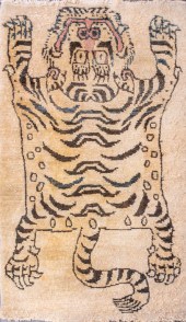 VINTAGE TIBETAN TIGER RUG Vint
