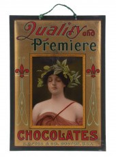 VINTAGE TIN CHOCOLATE SIGN Ear