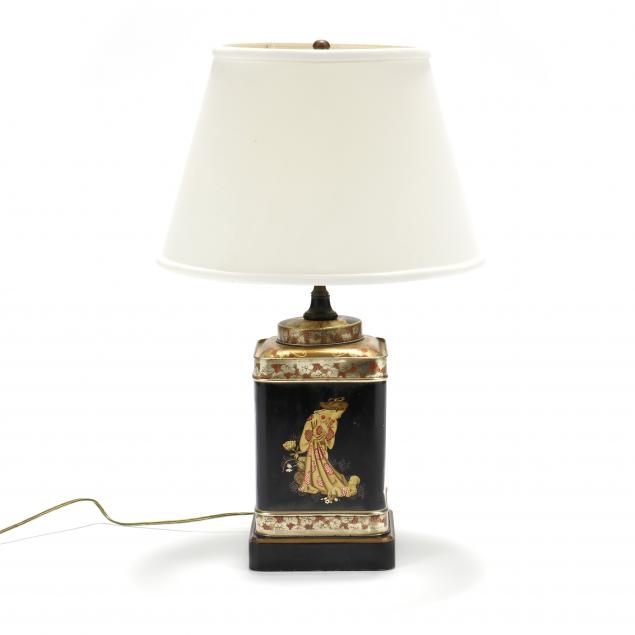 VINTAGE TIN TEA CANISTER TABLE LAMP