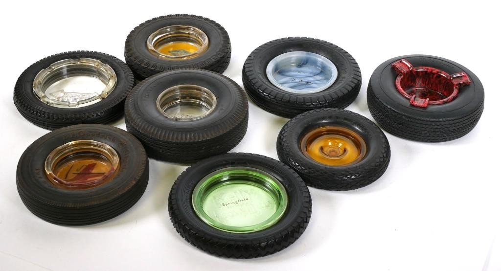VINTAGE TIRE ASHTRAYSLot of eight