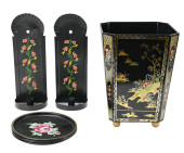 VINTAGE TOLE TRASH CAN, CANDLE