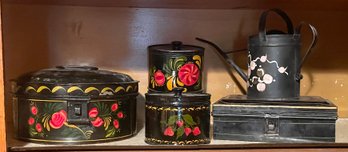 Vintage toleware, including: