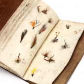 VINTAGE TOOLED LEATHER FLY CAS