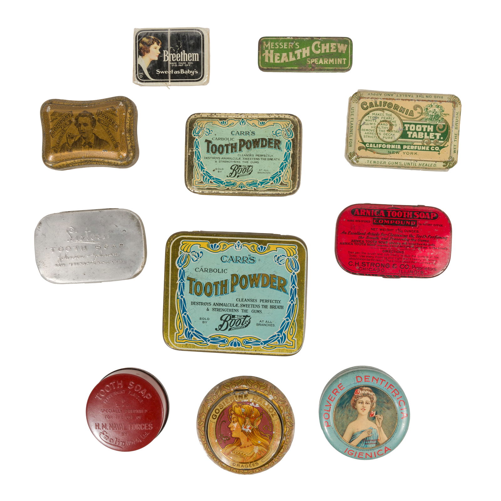 VINTAGE TOOTH POWDER TINSVintage
