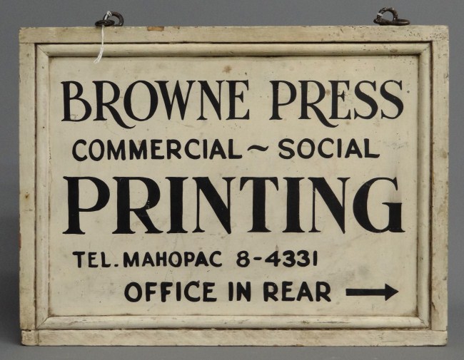 Vintage trade sign ''Browne Press