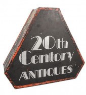 VINTAGE TRIANGULAR METAL ADVER