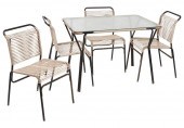 VINTAGE TUBULAR METAL PATIO DI