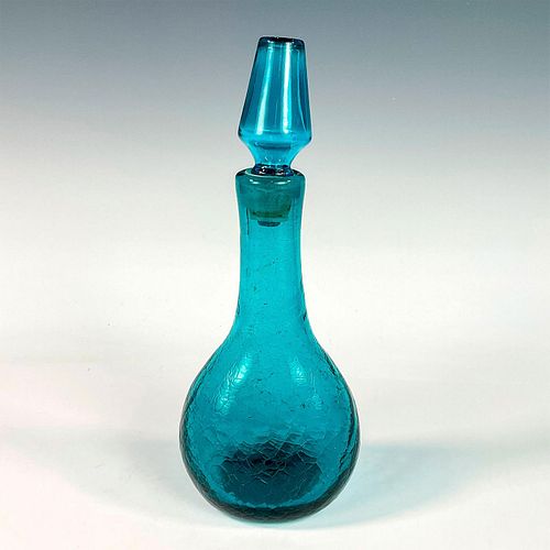 VINTAGE TURQUOISE GLASS DECANTER