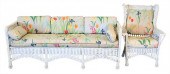 VINTAGE TWO PIECE WICKER LOT,